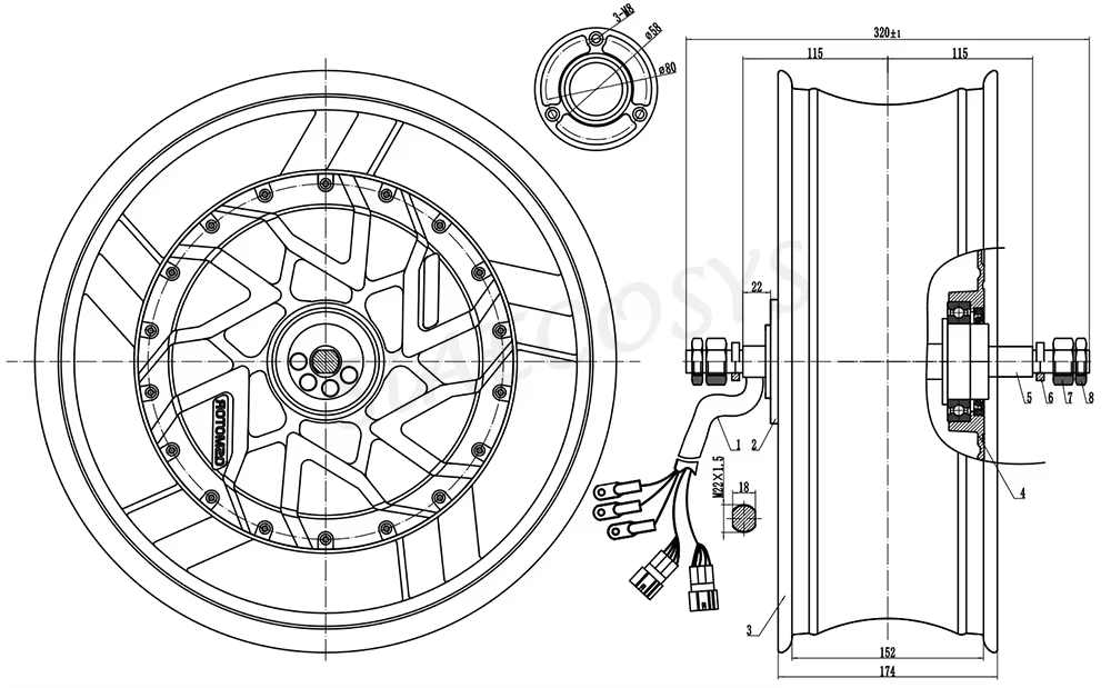 QSMotor 17X6.0 inç 70H 12000W  - 12000W Electric Motorcycle Hub Motor incelemesi ve fiyatı