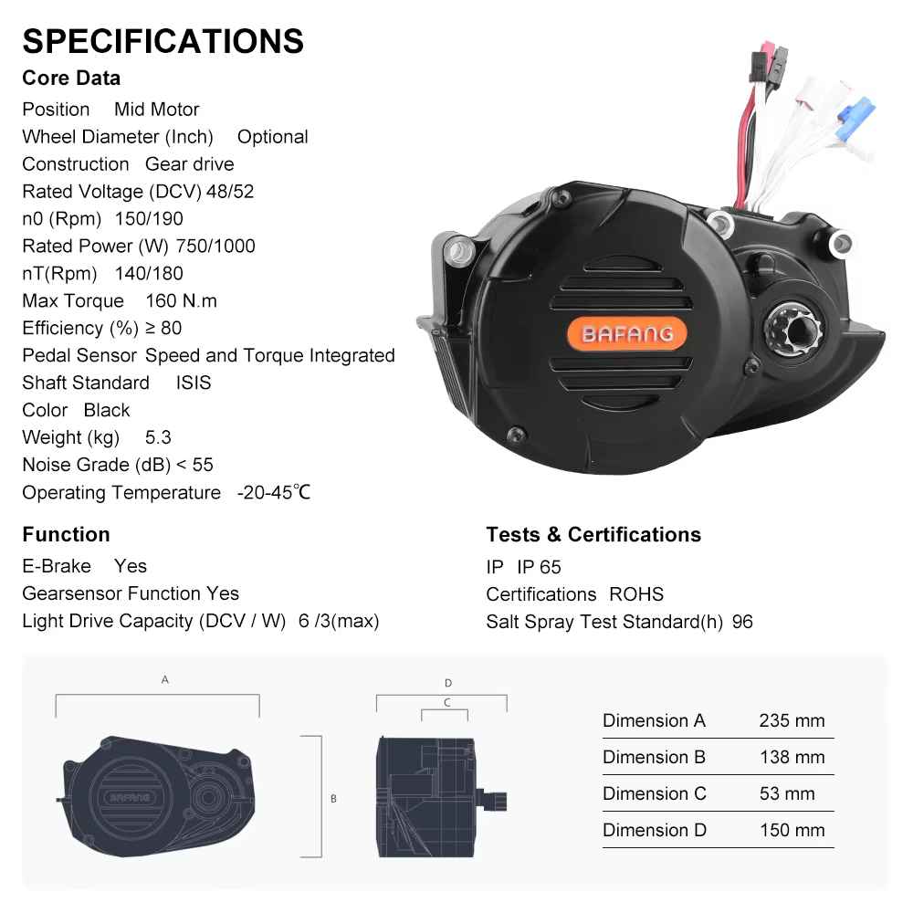 Ebike Bafang M620 G510 48/52V  - Mid Drive Conversion Kit 1000W incelemesi ve fiyatı